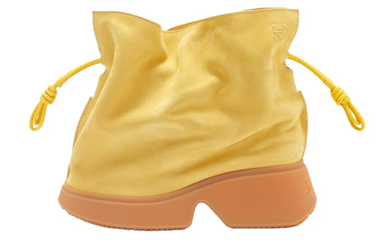 LOEWE Flamenco Suede Ankle Boots Women's Yellow