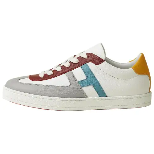 HERMES Boomerang Low top Skateboard Shoes Men's White Orange