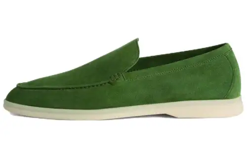 Loro Piana Summer Walk Suede Casual Shoes Men's Chromium Green