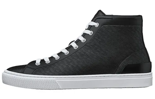 HERMES Daydream Top Grain Cow Leather High top Stylish Skateboarding Shoes Men's Black