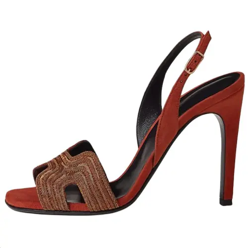 HERMES Holy One Strap Sandals 10.5cm Women's Brown