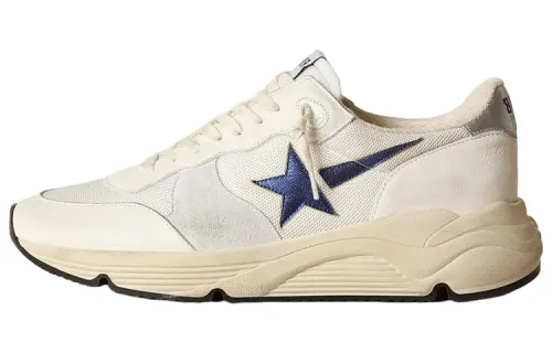 Golden Goose Running Sole Leather Cushioning Low top Sports Casual Shoes Men's White Distressed