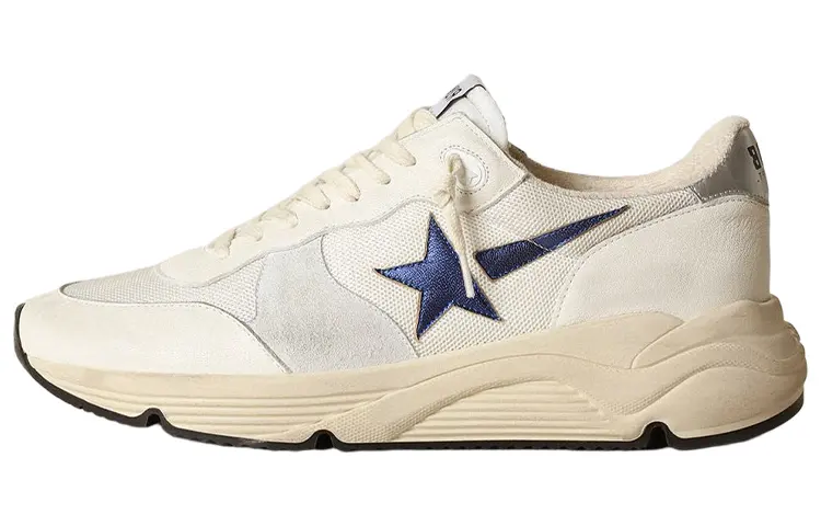 Golden Goose Running Sole Leather Cushioning Low top Sports Casual Shoes Men's White Distressed