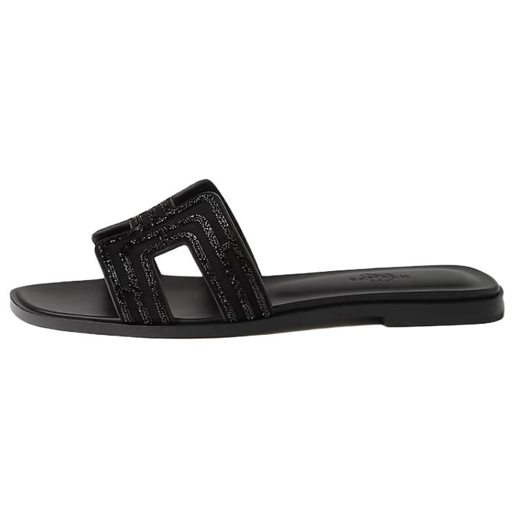 Женские шлепанцы Hermes H212010Z 04 (черный)