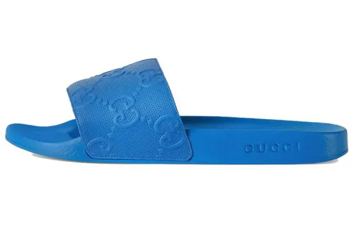 GUCCI GG Slide Slippers Men's Blue