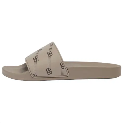 Balenciaga Monogram Slides Light Brown Black