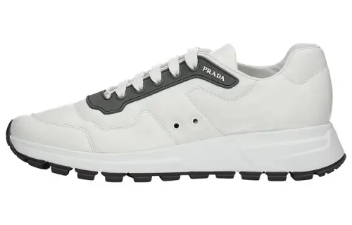 PRADA Leather Low top Casual Shoes Men's White