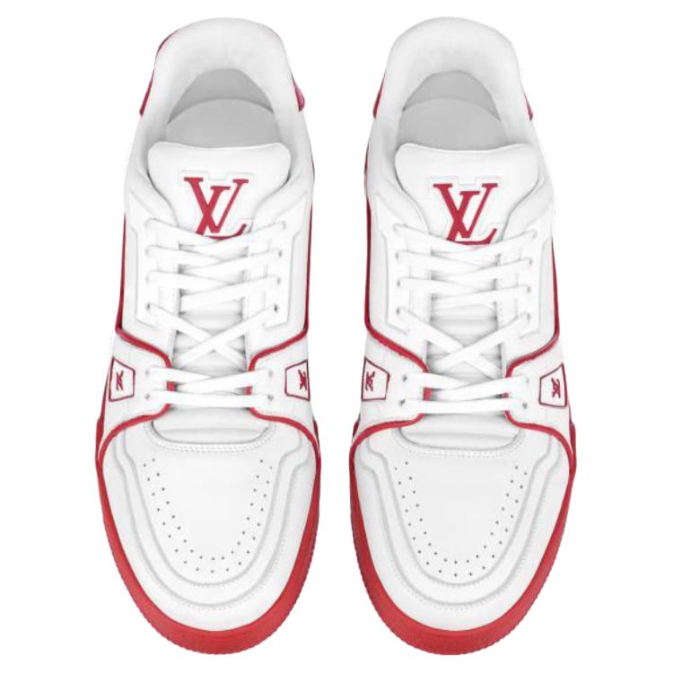 Мужские кеды Louis Vuitton Trainer (бело-красные) — фото 3