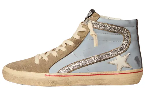 Golden Goose Slide Leather Stylish Skateboarding Shoes Women's Blue
