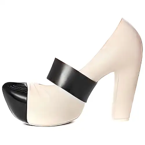 LOUIS VUITTON Platform Chunky Heel High Heels Women's White