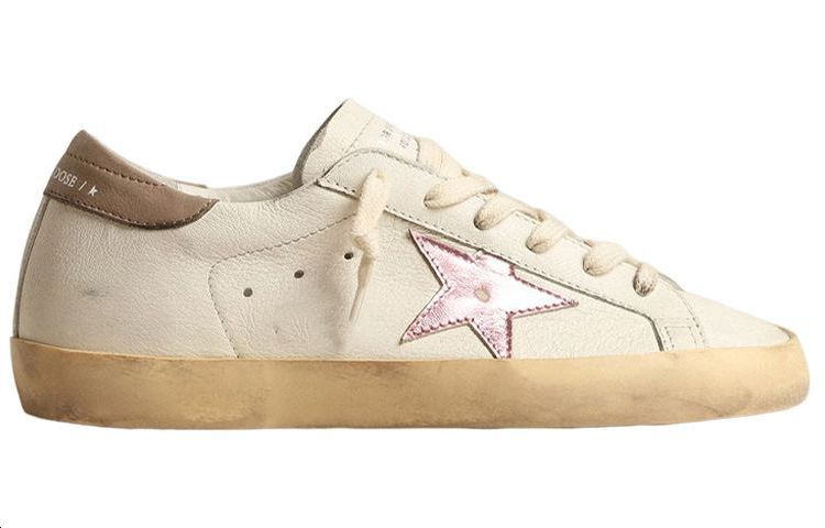 Женские кеды Golden Goose Super-Star (бело-розовые) — фото 2