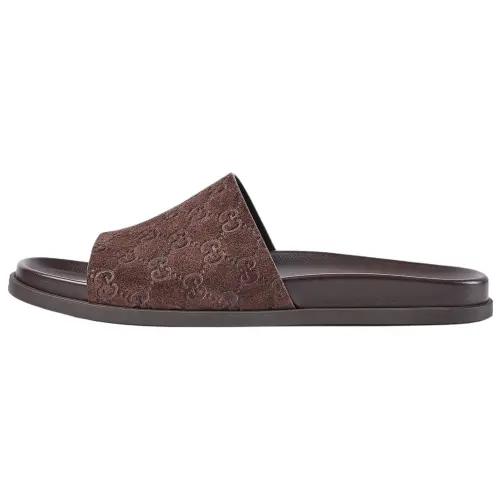GUCCI Quiet Slide Slippers Men's Brown