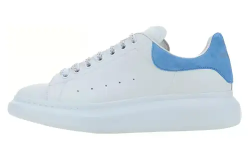 Alexander McQueen Oversized White Lapis Blue Suede