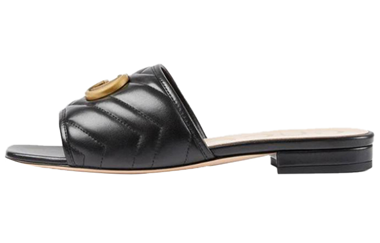 Женские шлепанцы Gucci (черные)