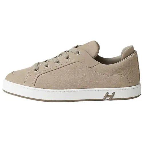 HERMES Kid Suede Low top Skateboard Shoes Women's Beige