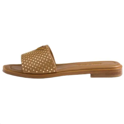PRADA Quiet Slide Slippers Women's Caramel