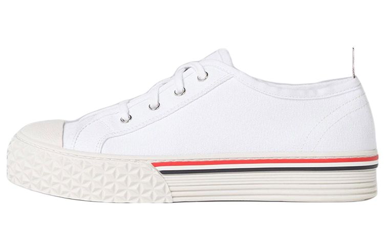 THOM BROWNE Stripe Trimmed Low Top Sneakers