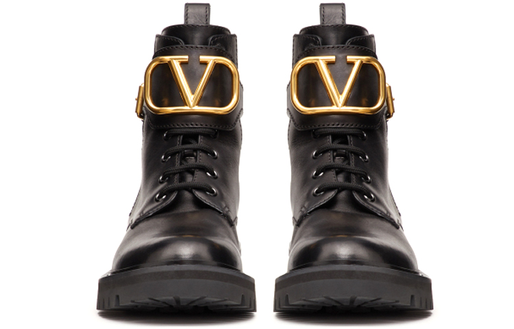 Valentino VLogo Signature Lace Up Combat Boots Women's