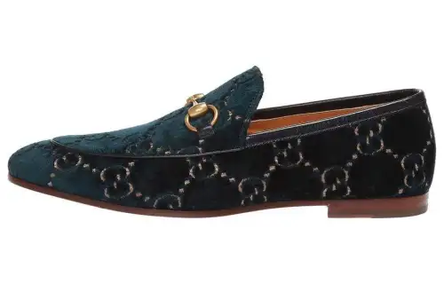 GUCCI Jordaan Gg Loafer Blue Velvet