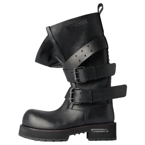 Balenciaga Venom Calfskin Knee high Boots Women's Black