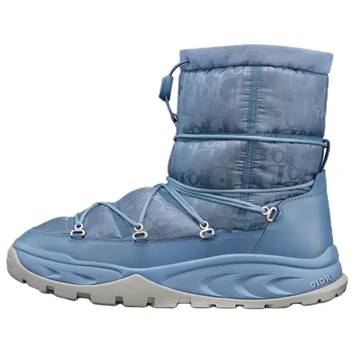 DIOR Snow Ankle Boot Blue Oblique Nylon