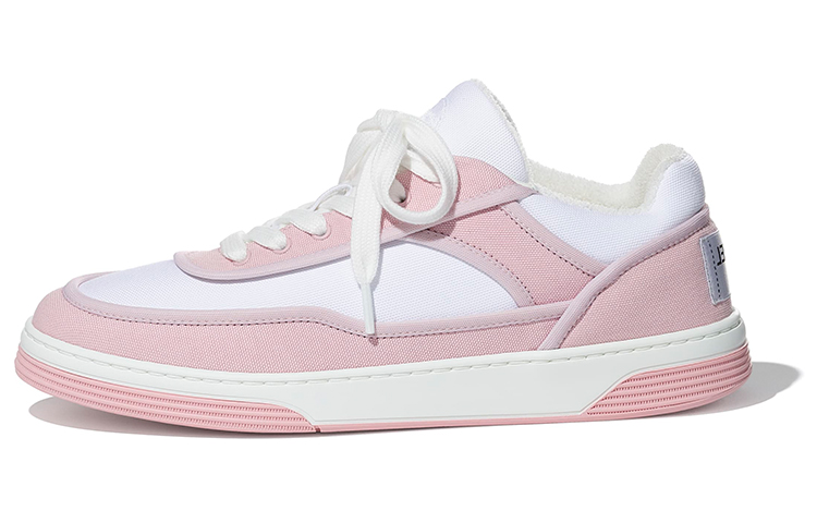 CHANEL Fabric Low top Skateboard Shoes Women's Pink White