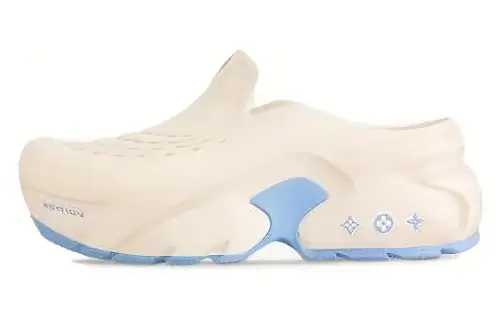 LOUIS VUITTON Shark Closed Toe Slippers Men's White