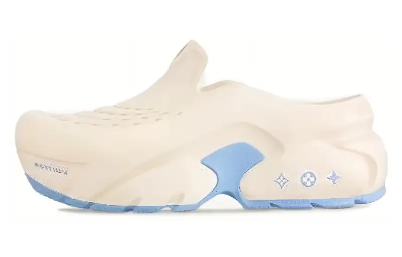 LOUIS VUITTON Shark Closed Toe Slippers Men's White