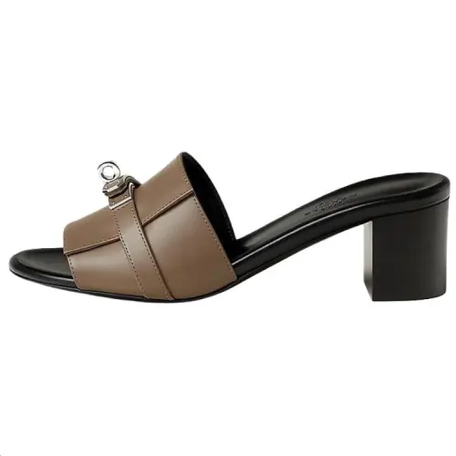 HERMES Gigi Slide Slippers 5cm Women's Brown