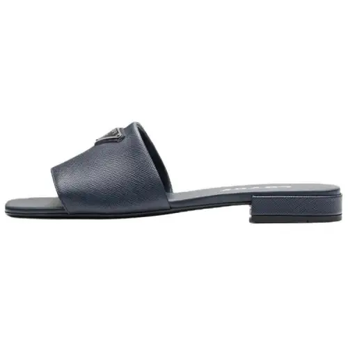 PRADA Saffiano Slide Slippers Women's Sea Blue