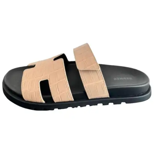 HERMES Slide Slippers Men's Beige