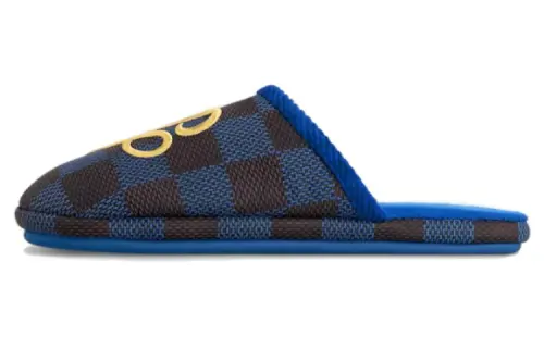 LOUIS VUITTON Rubber Sole Quiet Closed Toe Slippers Men's Blue
