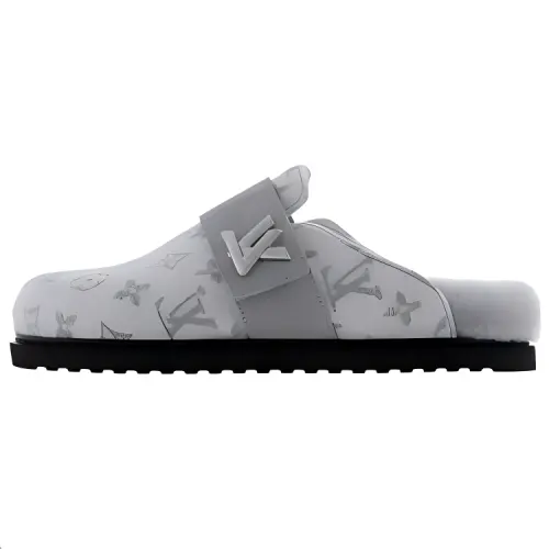 LOUIS VUITTON Closed Toe Slippers Women's Gray
