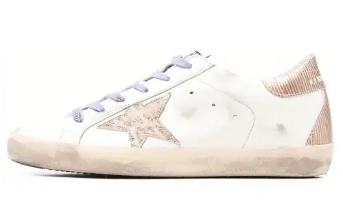 Golden Goose Super Star Comfortable Low top Stylish Skateboarding Shoes Women's White Distressed