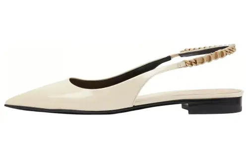 GUCCI Signoria Patent Leather Casual Shoes 1.5cm Women's White