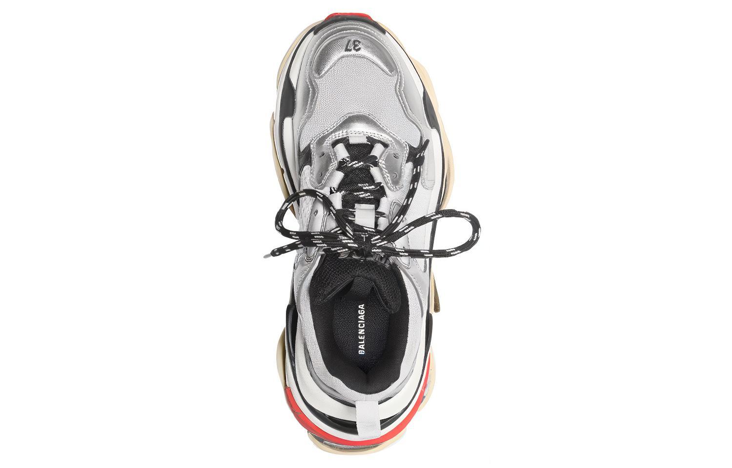Женские кроссовки Balenciaga Triple S (серо-серебристые) — фото 4