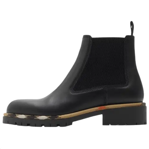 Burberry Calfskin Short Chelsea Boots 3.5cm Women's Black