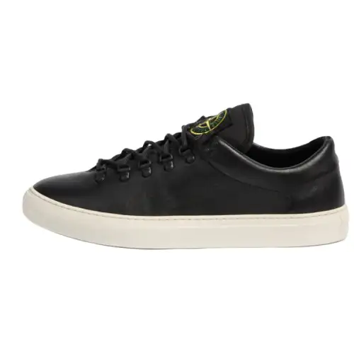 STONE ISLAND S0101 Leather Low top Skateboard Shoes Men's Black