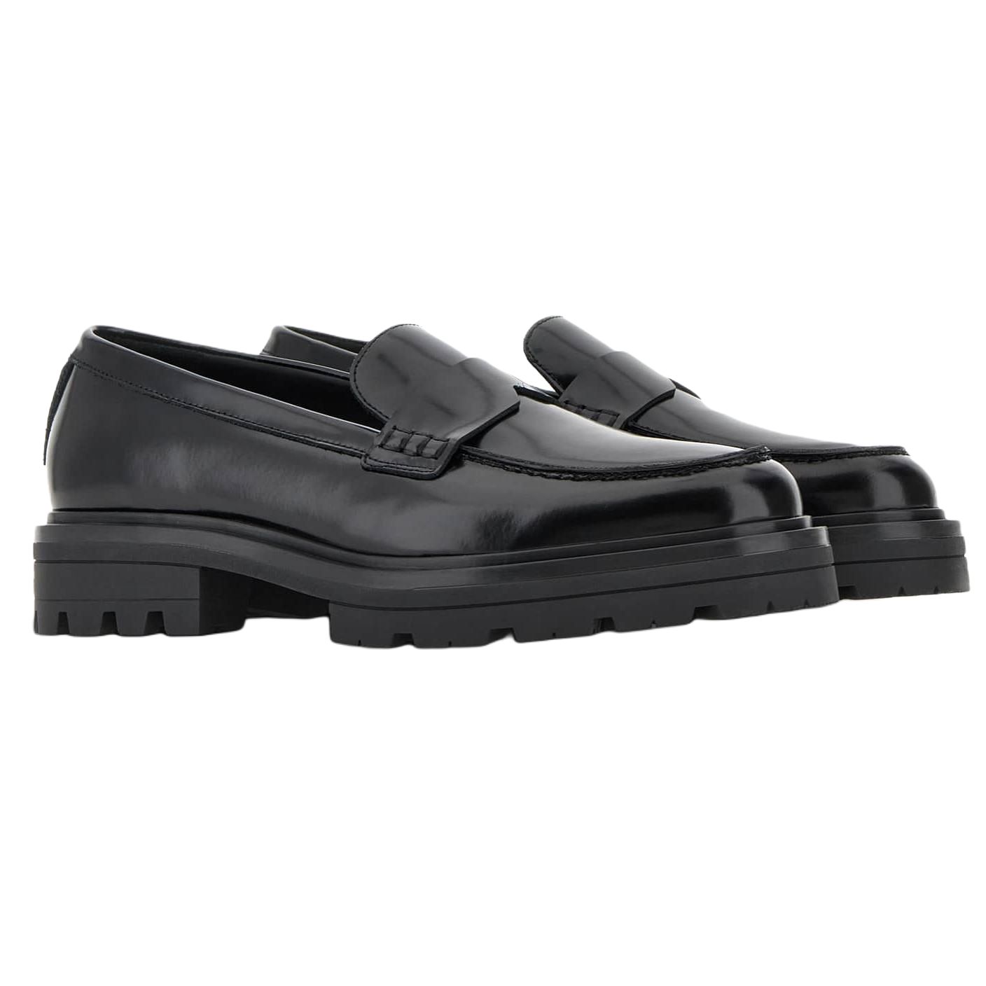 HOGAN H673 Round Toe Loafers