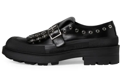 Alexander McQueen Buckle Detailed Monk Shoes