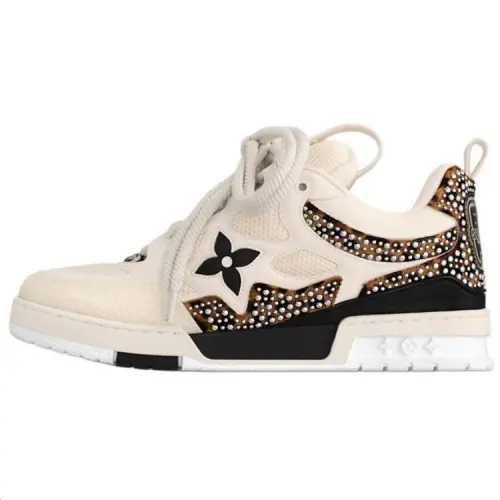 LOUIS VUITTON Skate 2025 Spring Men's Collection Mid top Skateboard Shoes Men's White