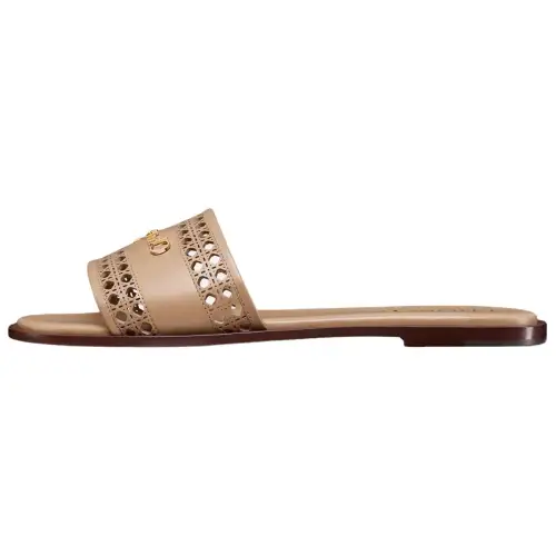 DIOR D Lane Slide Slippers Women's Beige