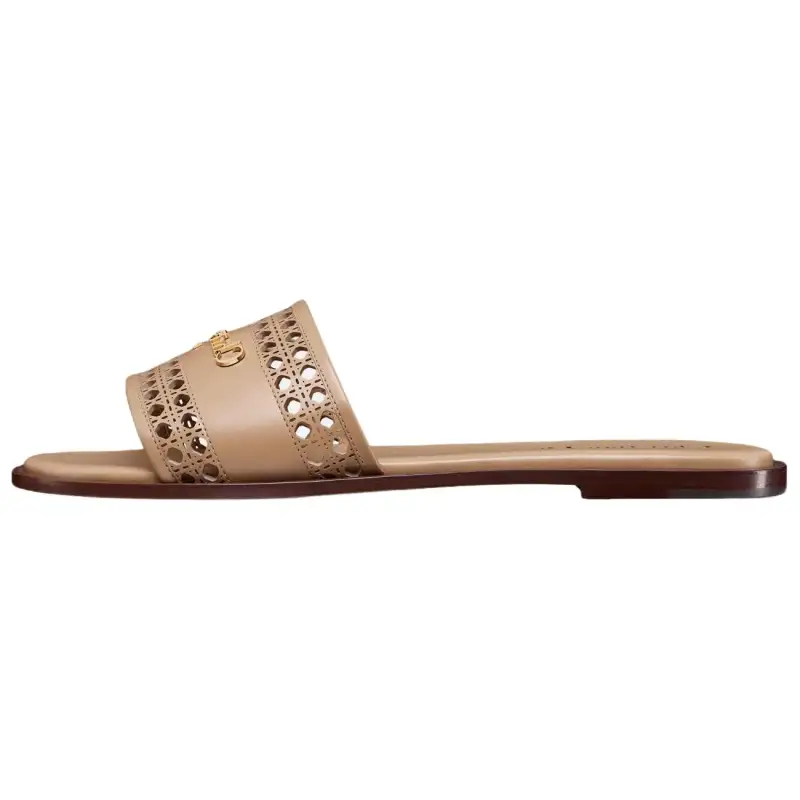 DIOR D Lane Slide Slippers Women's Beige