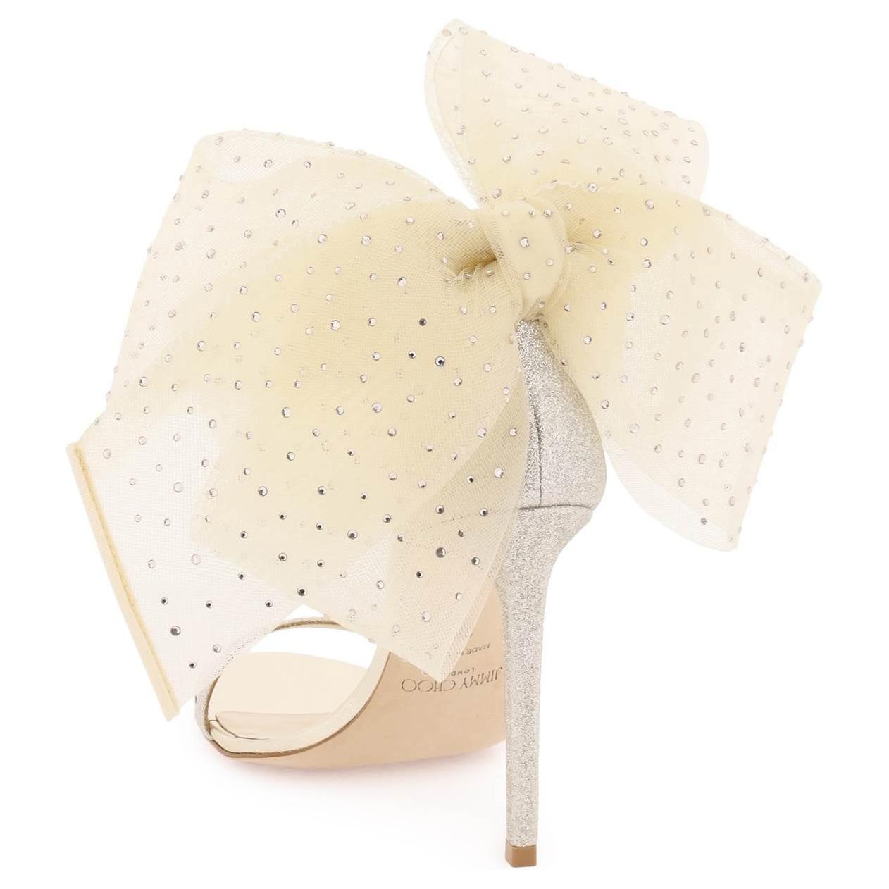 Jimmy Choo Aveline 100mm Bow-embellished Sandals