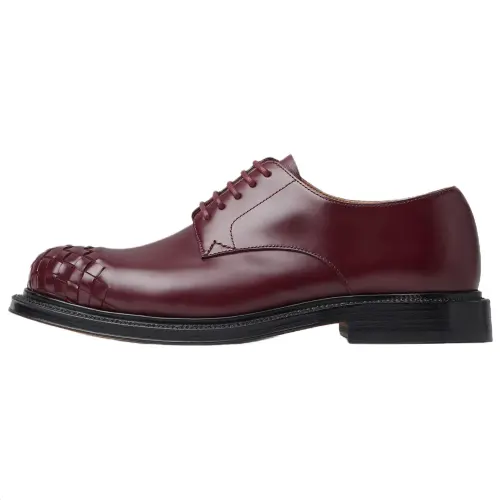 Bottega Veneta James Leather Casual Shoes Women's Burgundy