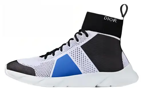 DIOR B21 Fabric High top Casual Shoes Men's Black White