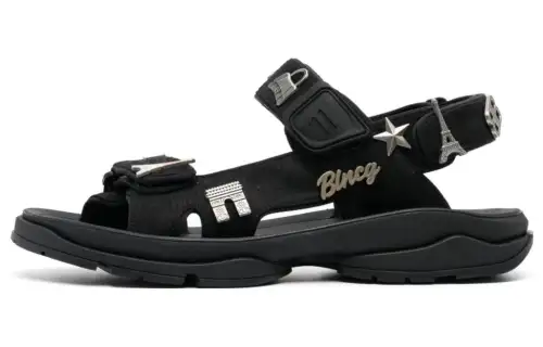 Balenciaga Fabric Beach Sandals Men's Black