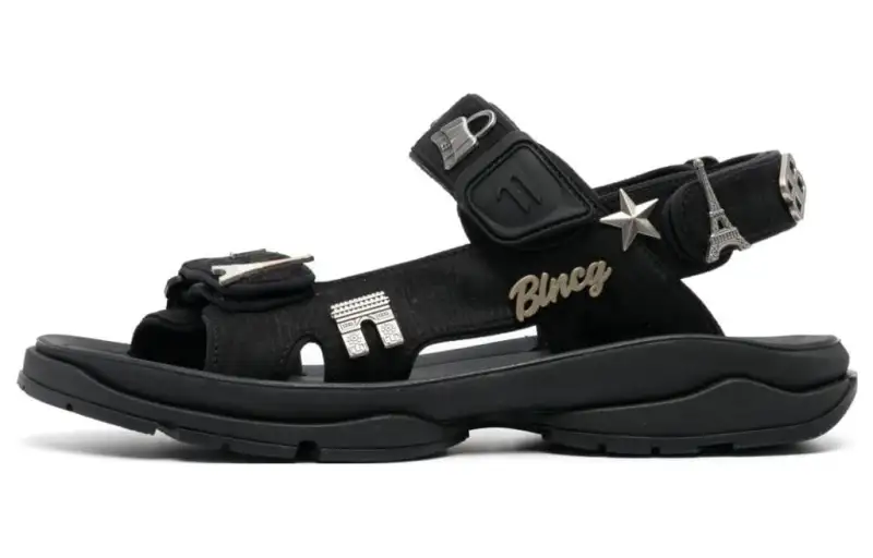 Balenciaga Fabric Beach Sandals Men's Black