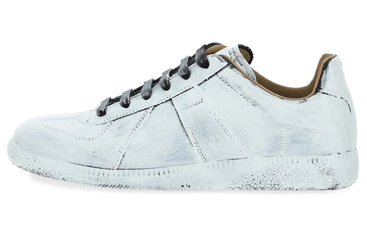 Maison Margiela Replica Painted Effect Low top Skateboard Shoes Women's White Distressed
