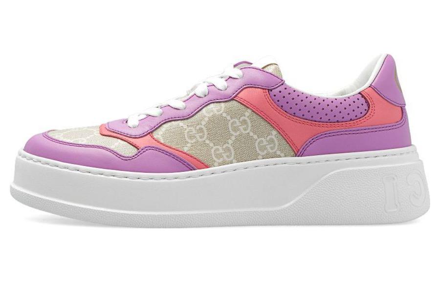 Женские кеды Gucci Chunky B GG (розово-фиолетовые)